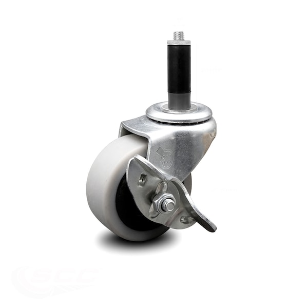 2 Inch Thermoplastic Rubber Wheel 1 Inch Expanding Stem Caster with Brake